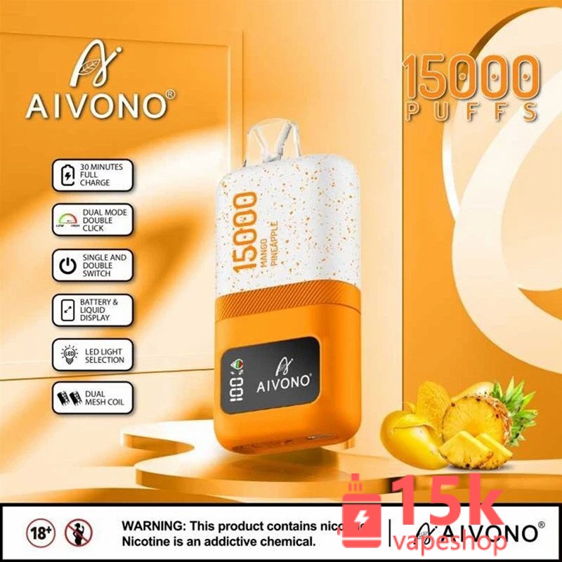 Aivono Aim Magic 15000: High-Performance E-Cigarette with 15,000 Puffs, 24ml E-Liquid Capacity, and Customizable Features - 画像 (2)