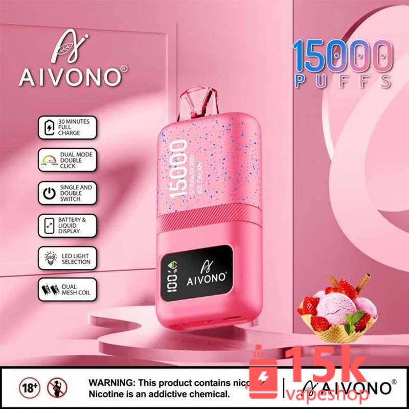 Aivono Aim Magic 15000: High-Performance E-Cigarette with 15,000 Puffs, 24ml E-Liquid Capacity, and Customizable Features - 画像 (4)