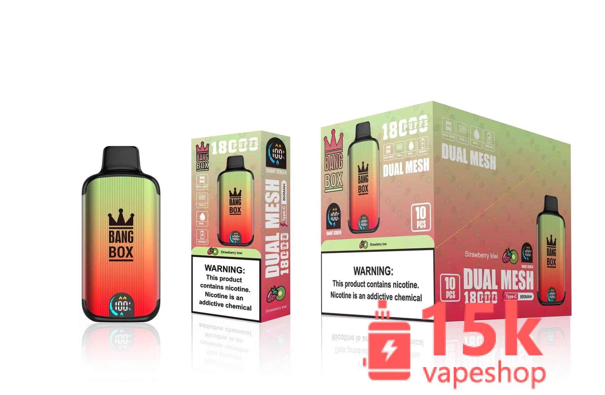 Bang 18000 Puff Rechargeable Vape Pen 650mAh with Fruit Flavors - Wholesale E-Cigarette Kit - 画像 (3)