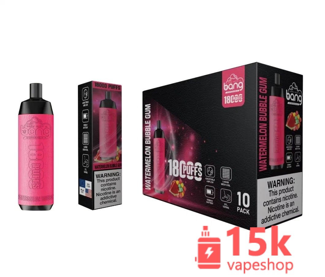 ⁦Bang 18000 Puffs Disposable E Cigarette, 25ml Juice, 550mAh, Rechargeable Type-C, Fruit Flavors⁩ - الصورة ⁦5⁩