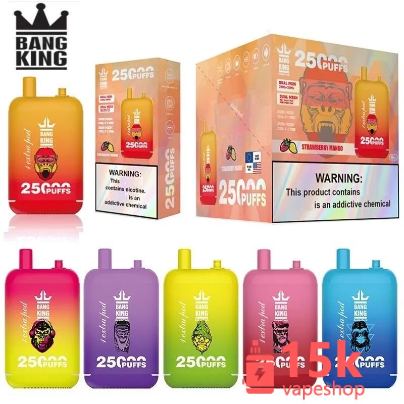 Bang 25000 Puffs Disposable E-Cigarette 46ml Capacity 650mAh Rechargeable, 12 Flavors, Nicotine Options - 画像 (5)