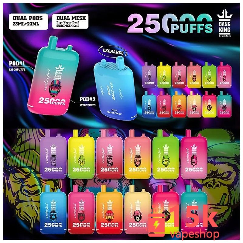 Bang 25000 Puffs Disposable E-Cigarettes 23ml+23ml, 650mAh Dual Mesh Vaporizers, Wholesale Vape