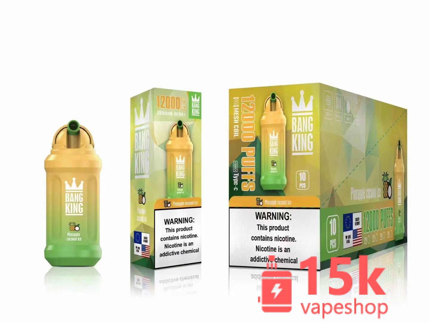 Bang King 12000 Puffs Electronic Cigarette - 23ml Mesh Coil, 650mAh Rechargeable Vape, OEM Supply - 画像 (6)