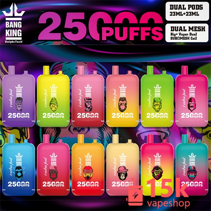 Bang King 25000 Puffs Dual Pods Disposable Vape Pen - Wholesale Electronic Cigarette, Fruits Flavors, 650mAh, OEM - 画像 (3)