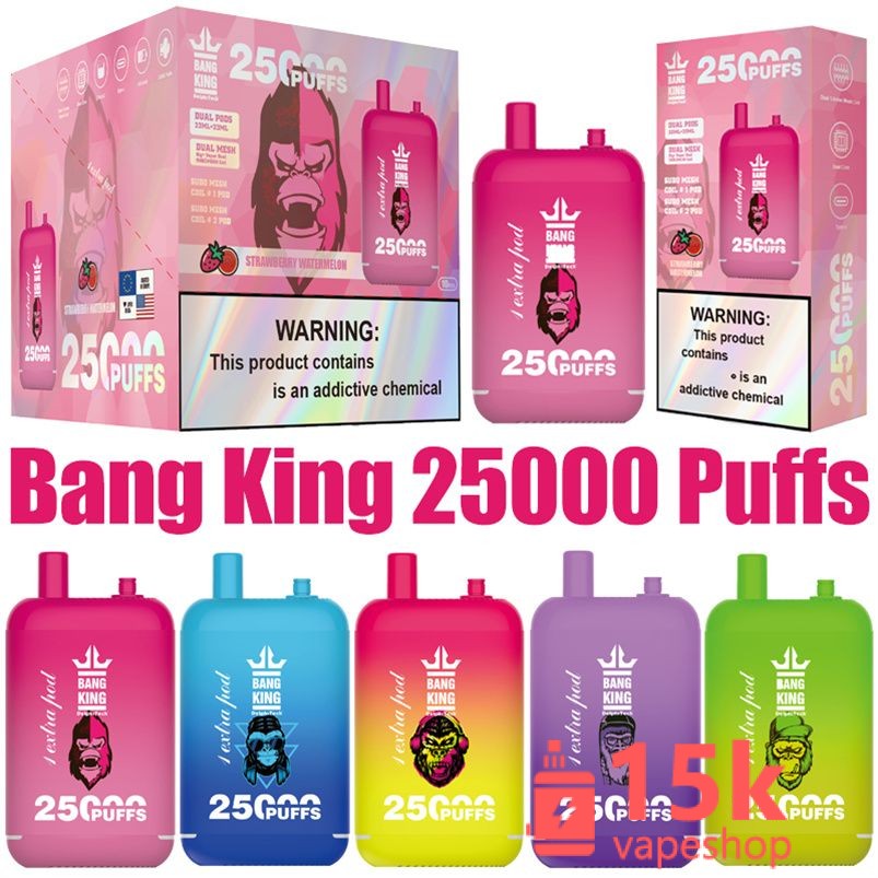 Bang King 25000 Puffs Dual Pods Disposable Vape Pen - Wholesale Electronic Cigarette, Fruits Flavors, 650mAh, OEM