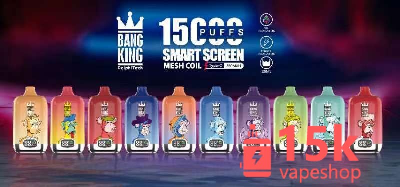 Bang King 25000 Puffs E-Hookah Pen Disposable Vape Kit - Fruit Flavors, Non-Replaceable Coils, Metal - 画像 (4)