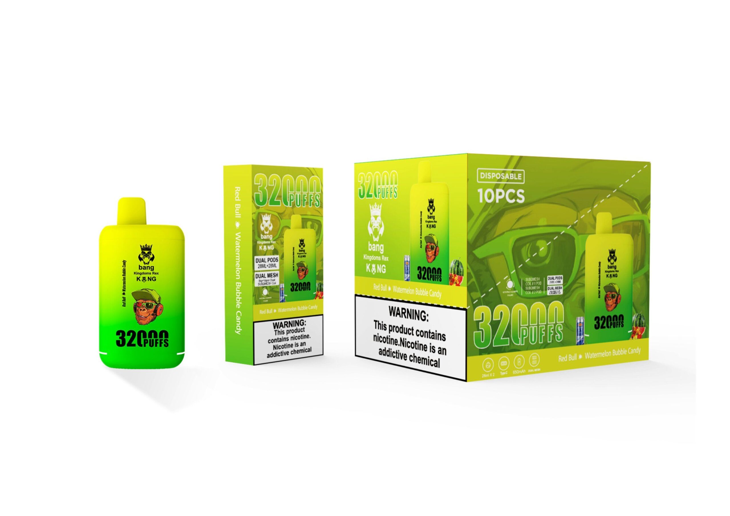 Bang Kingdoms Rex 32K Disposable Vape, 9K-50K Puffs, Fruit Flavors, FDA Certified, EGO Style - 画像 (3)