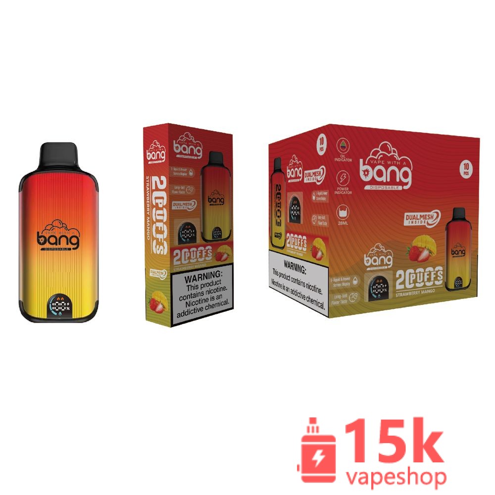 Bang Smart Screen 20000 Puffs Disposable Vape Pen 28ml Ejuice 650mAh with 16 Flavors & FDA Certified - 画像 (4)