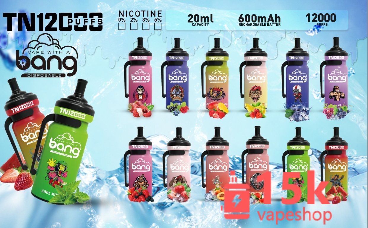 Bang TN 12000 Disposable Vape Pen 12000 Puffs 0%-5% Nicotine with Fruit Flavors - Wholesale & OEM Available - 画像 (4)