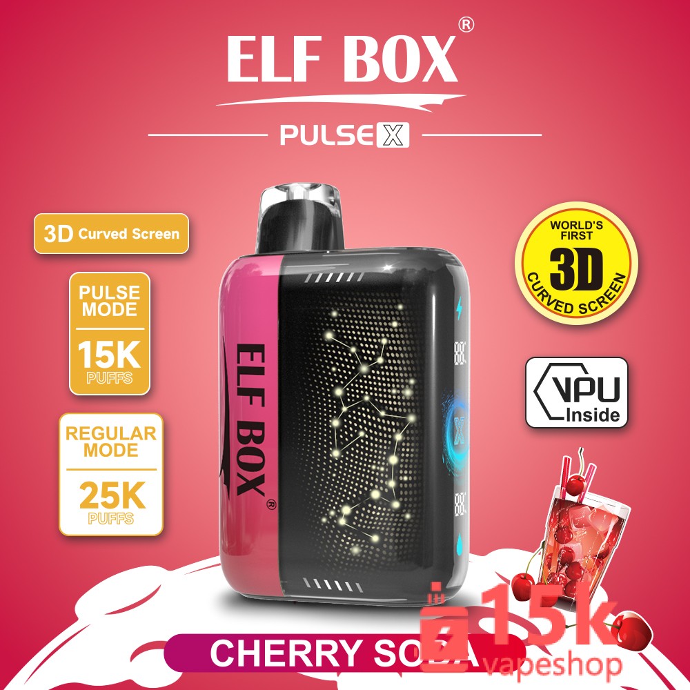 ElfBox Pulse-X 25000 Puffs Rechargeable Disposable Vape Pen | 25000 Puffs, Dual Mesh Coil, Adjustable Nicotine Levels - 画像 (3)