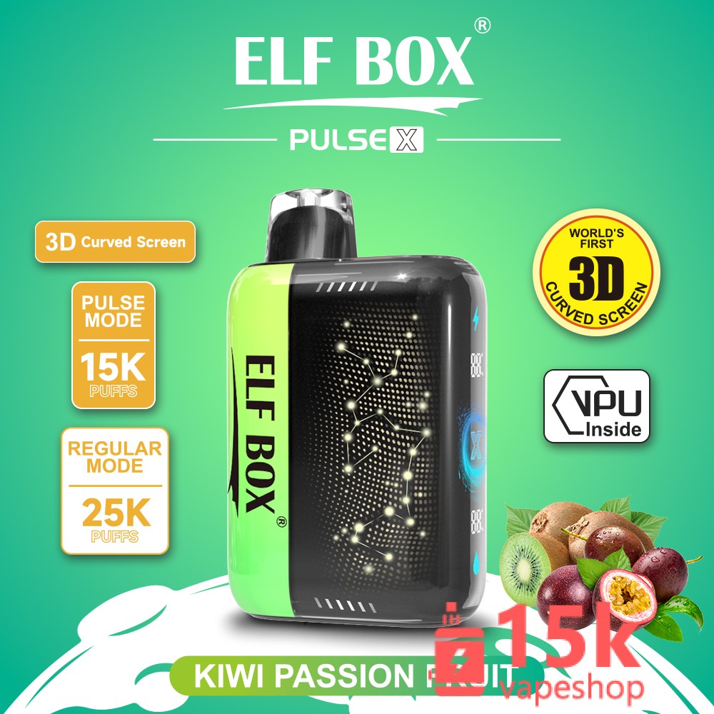 ElfBox Pulse-X 25000 Puffs Rechargeable Disposable Vape Pen | 25000 Puffs, Dual Mesh Coil, Adjustable Nicotine Levels - 画像 (2)