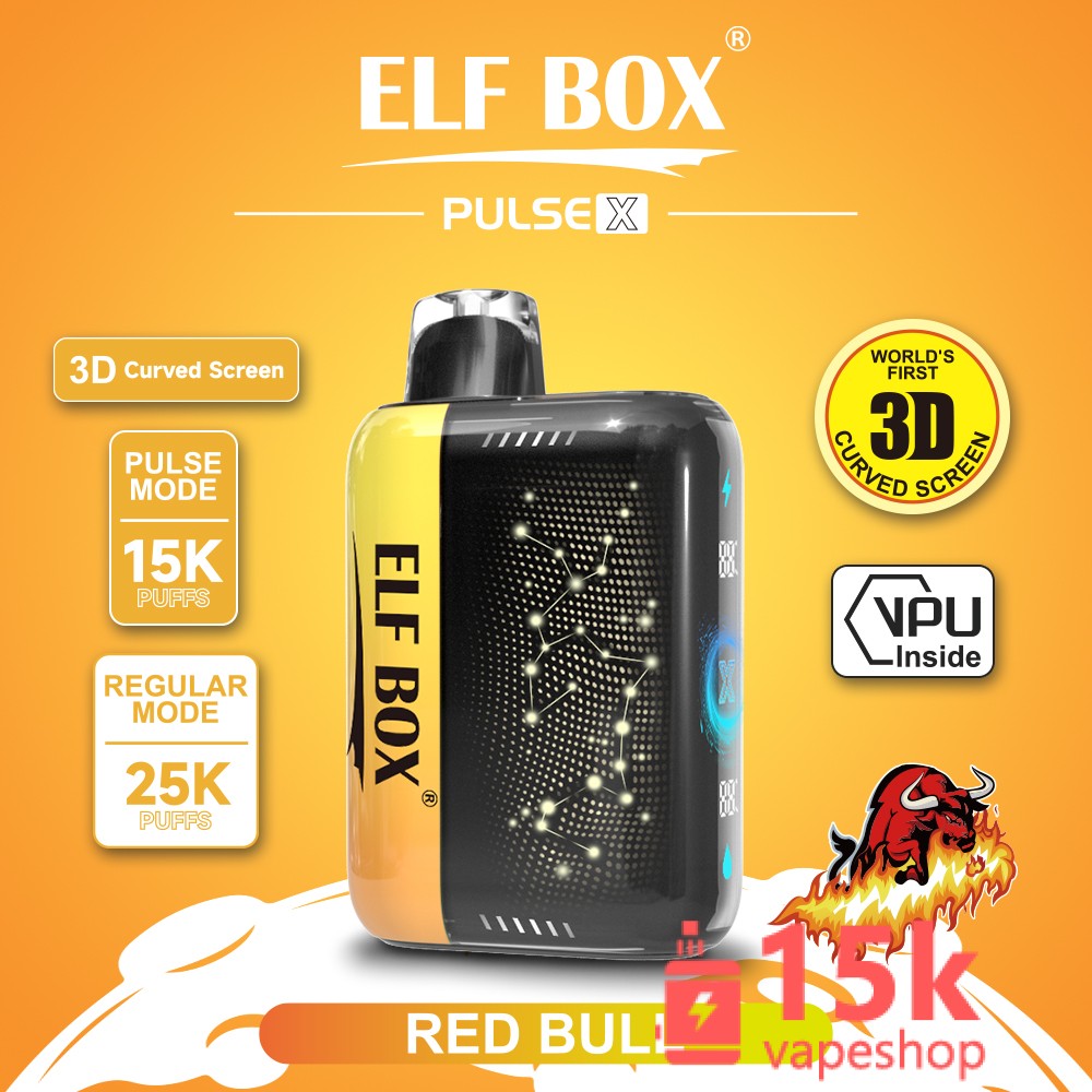 ElfBox Pulse-X 25000 Puffs Rechargeable Disposable Vape Pen | 25000 Puffs, Dual Mesh Coil, Adjustable Nicotine Levels