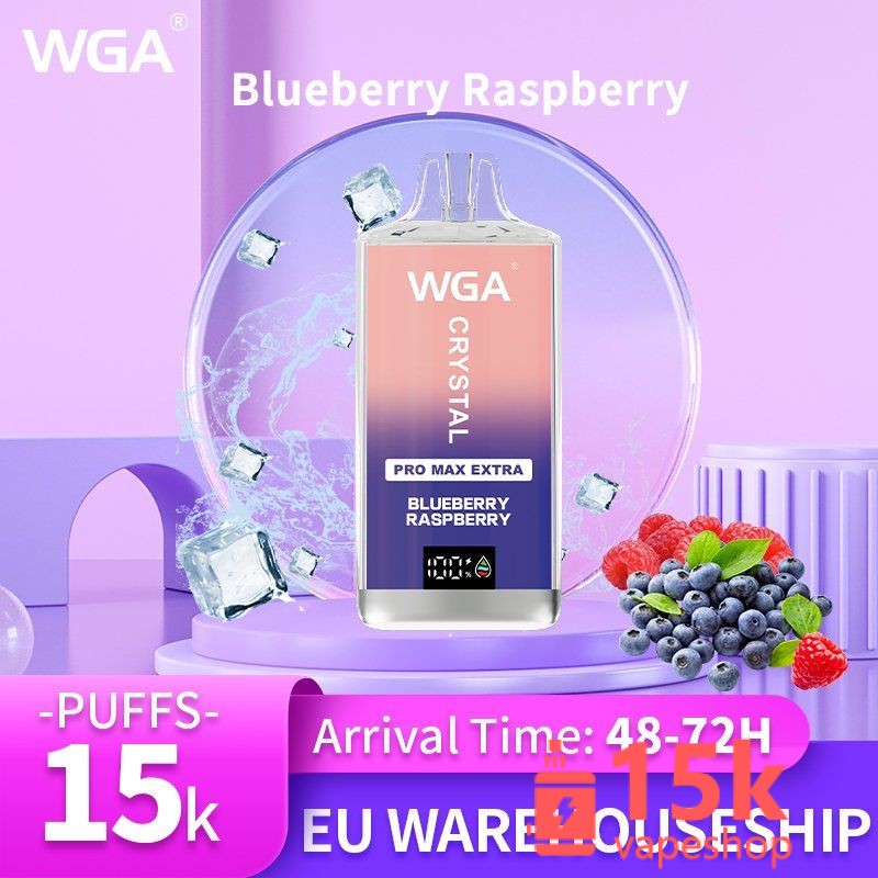 EU Warehouse WGA Crystal 15K Disposable Vape - Dual Flavors, 15000 Puffs, Fruit Series, FDA Certified - 画像 (4)