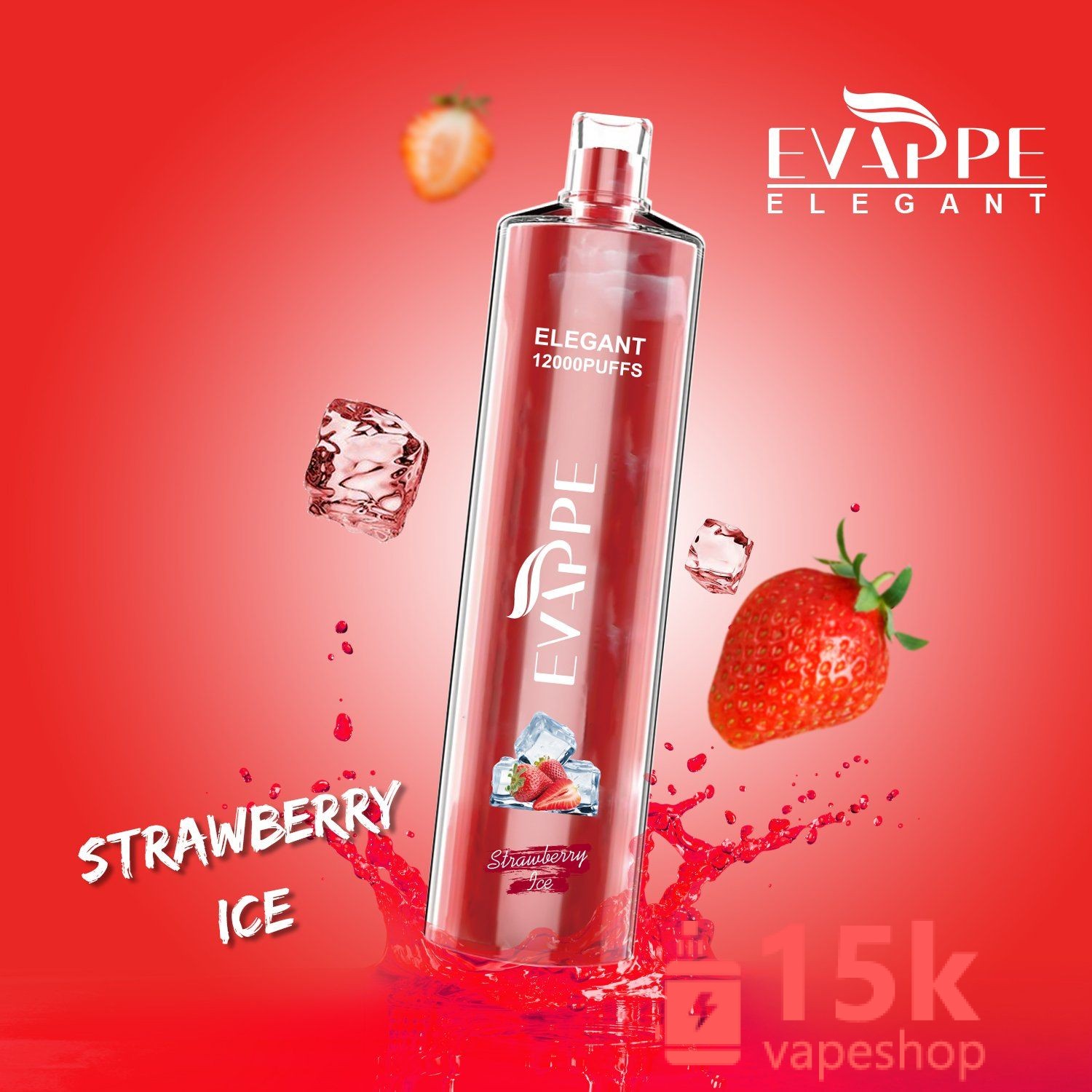 Evappe Elegant 12000 Puffs Disposable Vape Pen 16ml, 650mAh, Rechargeable E-Cigarette - Wholesale - 画像 (3)