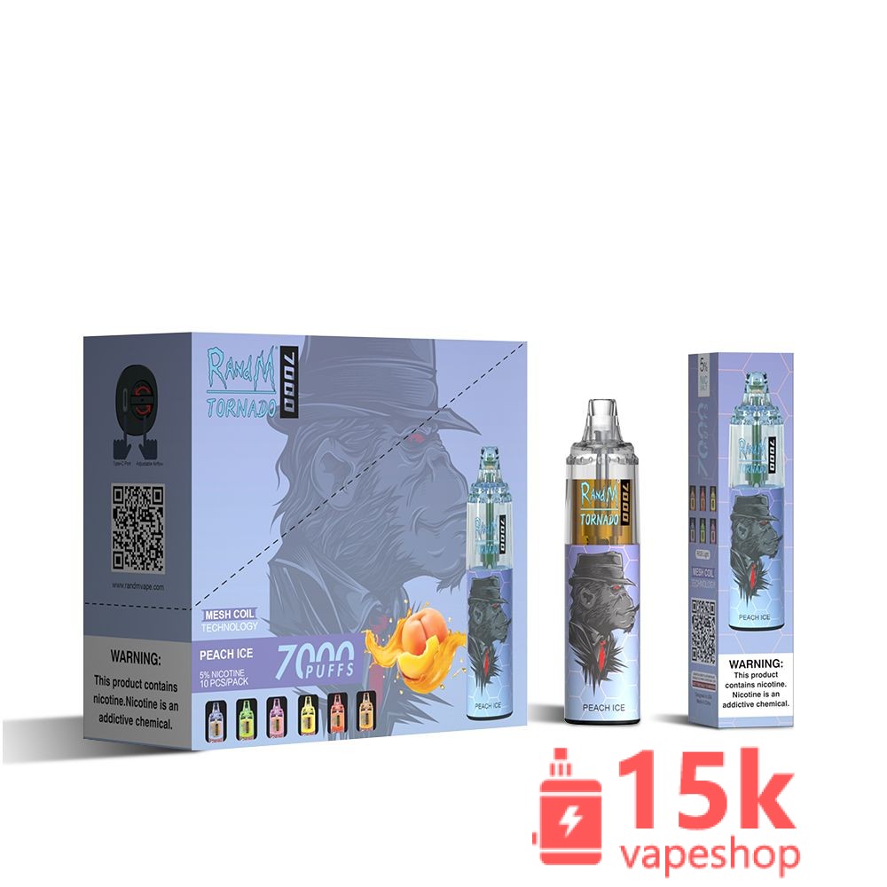 ⁦Fumot 14ml RandM Tornado 7000 Disposable Vaporizer - 7000 Puffs, 20 Flavors, Rechargeable Battery⁩ - الصورة ⁦6⁩