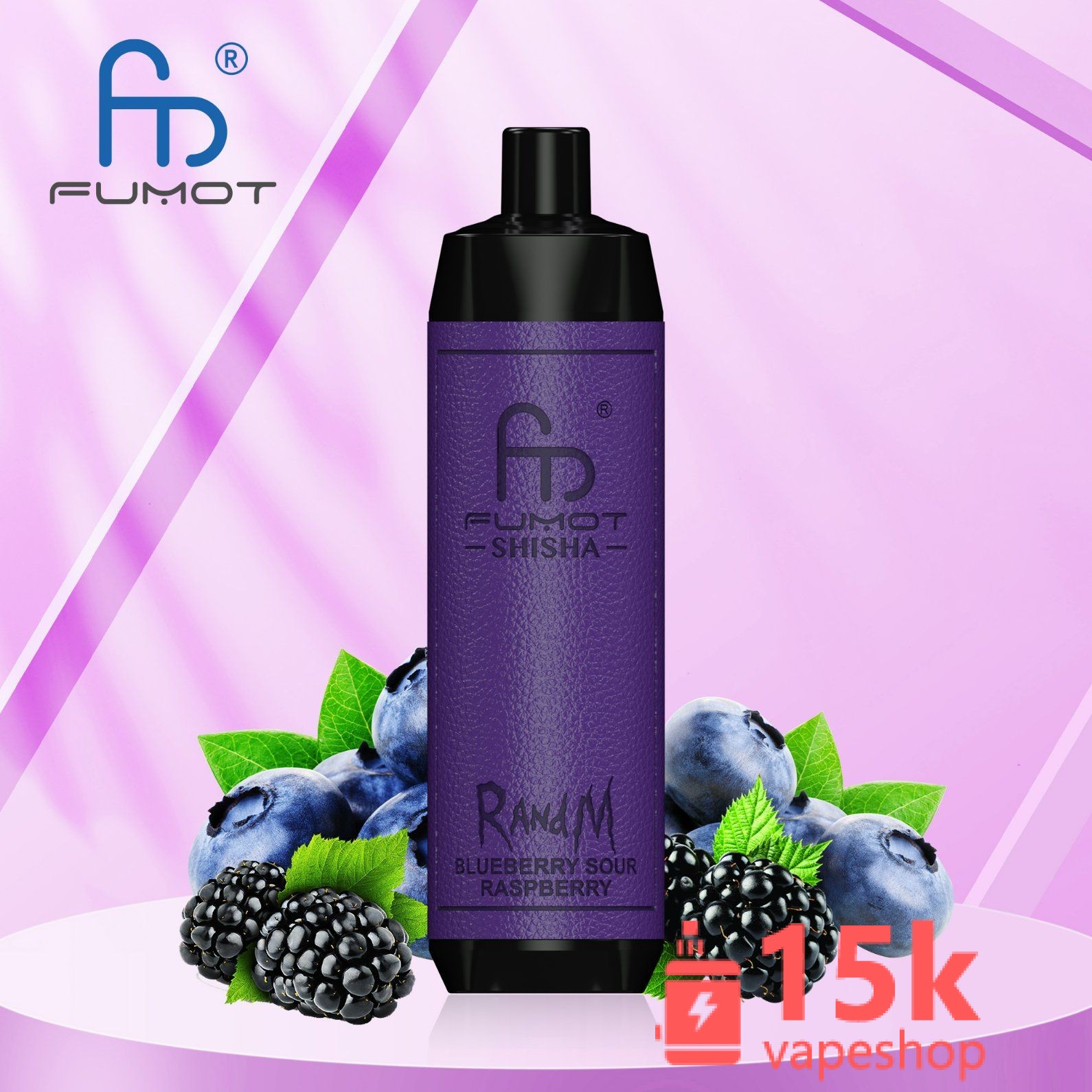 Fumot Shisha 10000 Puffs Disposable Vape, 35 Fruit Flavors, Rechargeable, 650mAh, LED Display - 画像 (2)