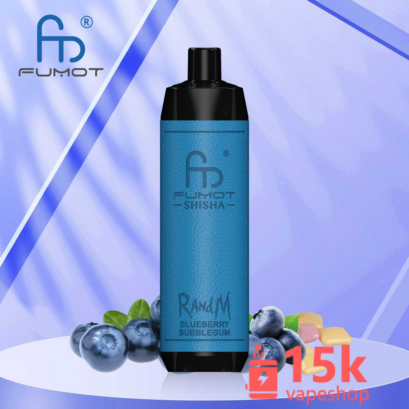 Fumot Shisha 10000 Puffs Disposable Vape, 35 Fruit Flavors, Rechargeable, 650mAh, LED Display - 画像 (6)