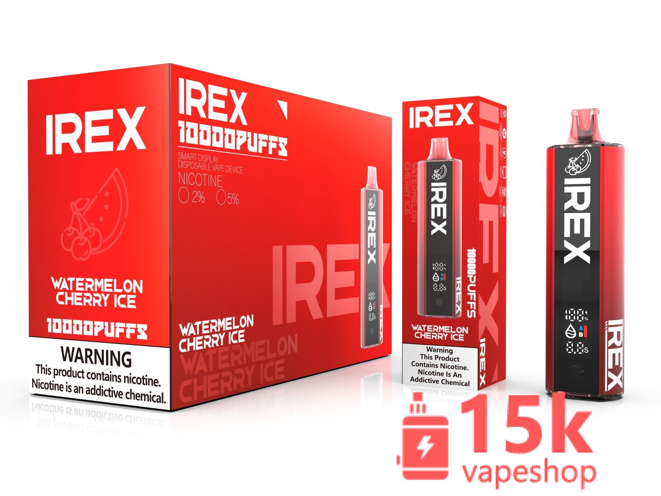 IREX 10000puff Disposable Vape EGO Device with Dual Flavors, 20ml Capacity, 650mAh Battery & Breathing Light - 画像 (3)