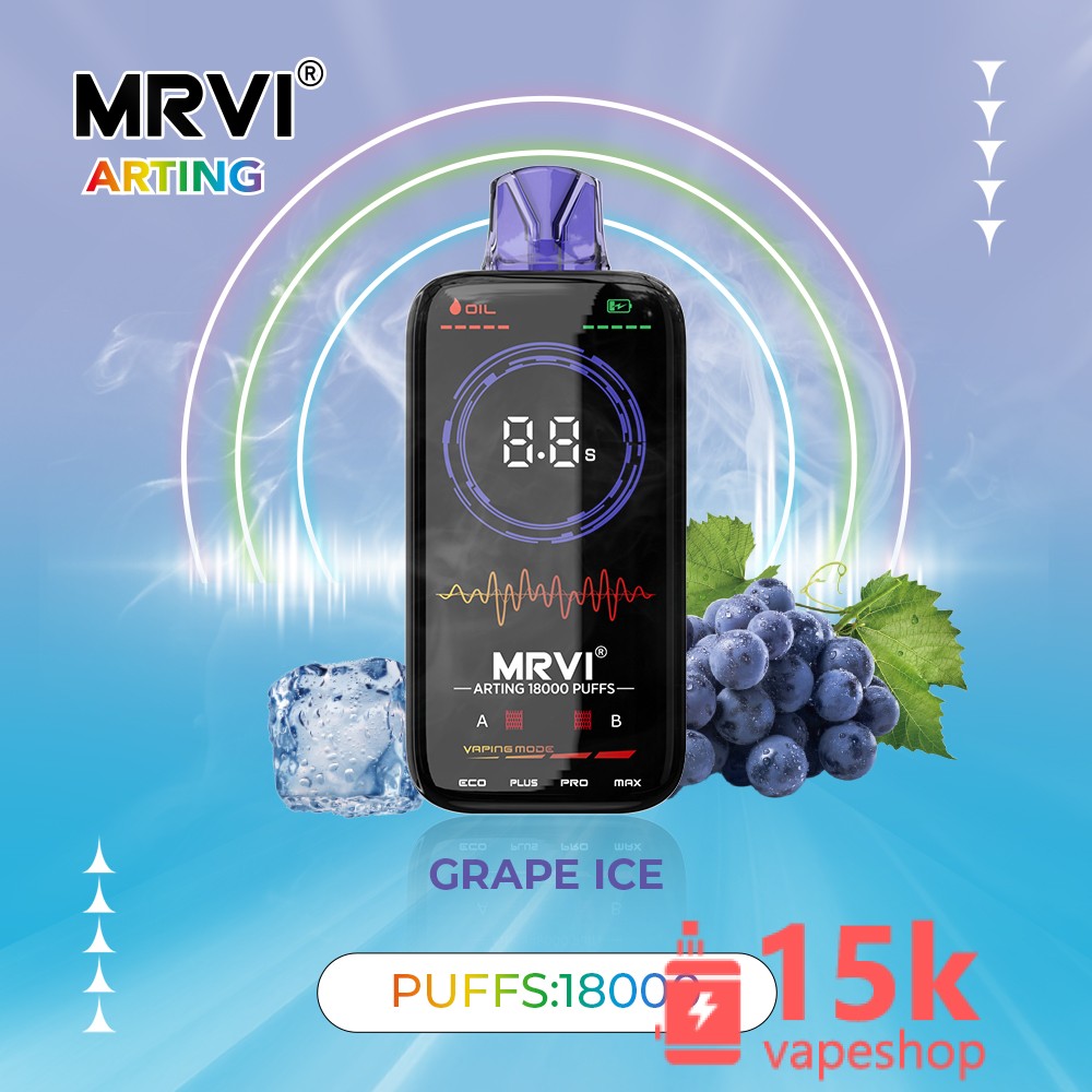 Mrvi Arting 18000 Puffs Vape Device with 4 Heating Modes, Dual Mesh Coil, and Full Screen Display - 画像 (3)