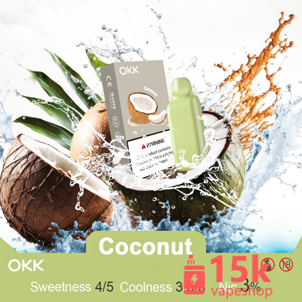 ⁦OKK Cross 5000 Puffs Disposable Vape | Fruit Flavors, FDA Certified, Custom Logo, Wholesale⁩ - الصورة ⁦6⁩