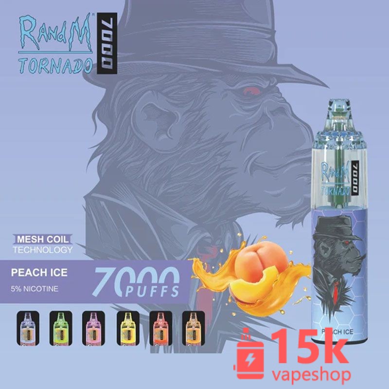 RandM Tornado 7000 Puffs Disposable Pod Device with 850mAh Battery - EGO Stainless Steel, Box Packaging - 画像 (4)