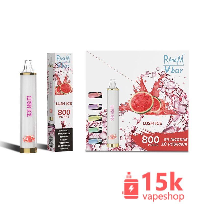 Randm Vbar Disposable Vape Pen 800 Puffs, 2%-5% Nicotine, Metal, Fruit Flavors, Custom Logo