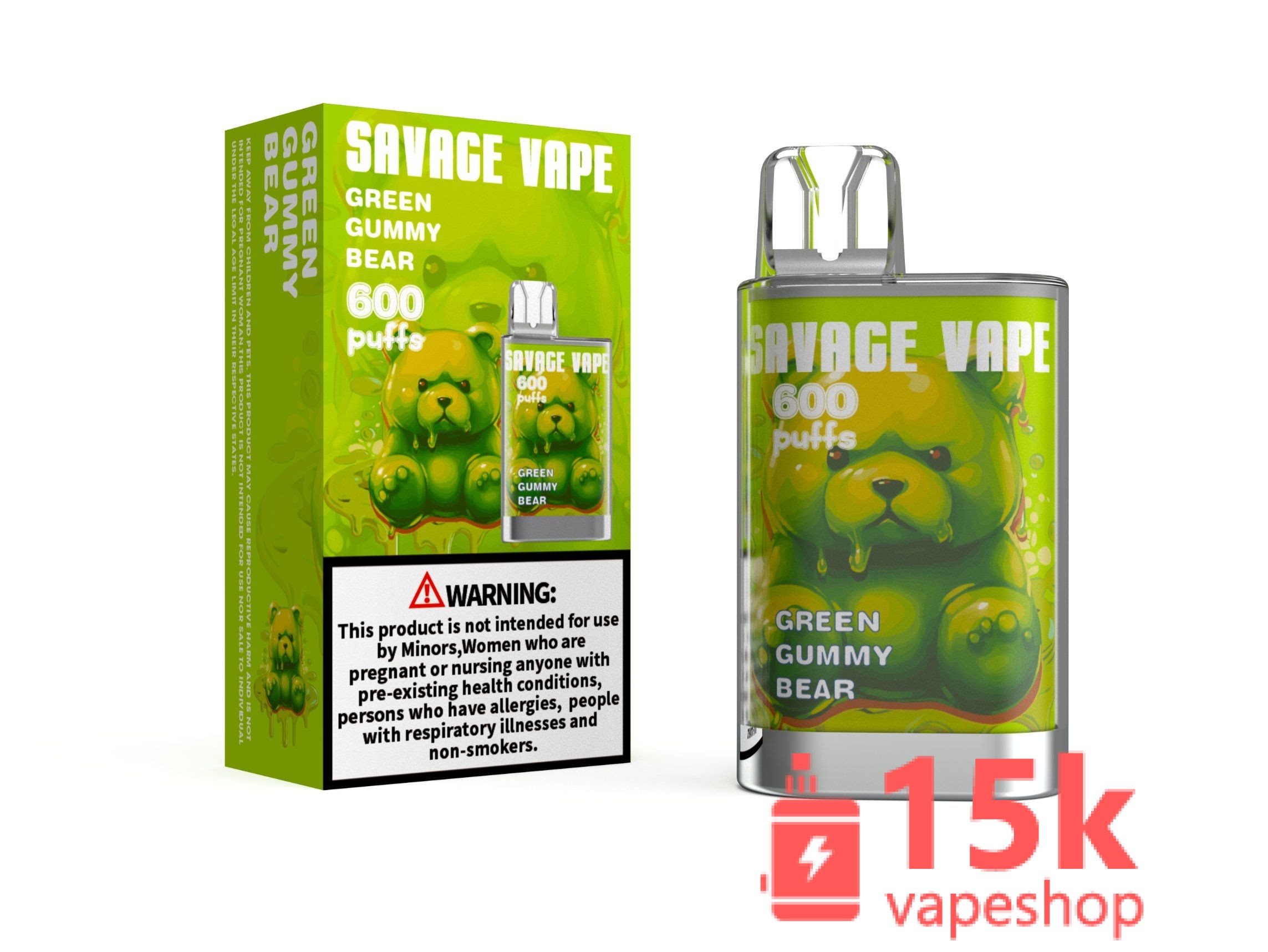 ⁦Savage Crystal 600 Puffs Disposable Vape 2ml Nic Salt 20mg with Logo EU Warehouse Free Shipping⁩ - الصورة ⁦2⁩