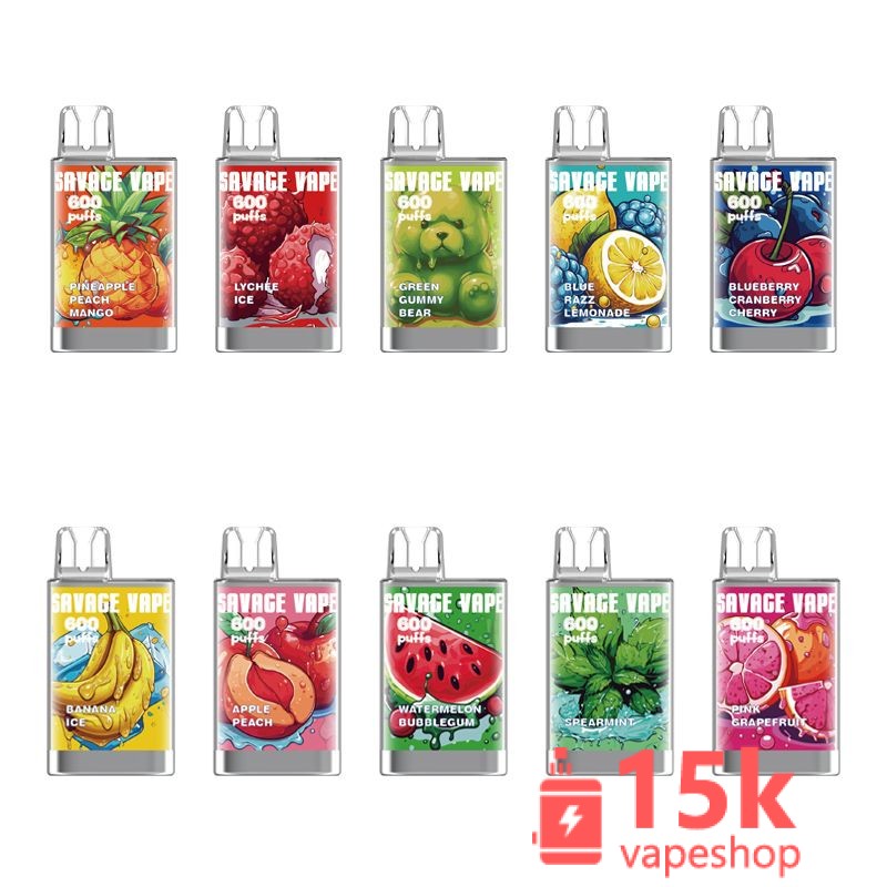 ⁦Savage Crystal 600 Puffs Disposable Vape 2ml Nic Salt 20mg with Logo EU Warehouse Free Shipping⁩ - الصورة ⁦3⁩