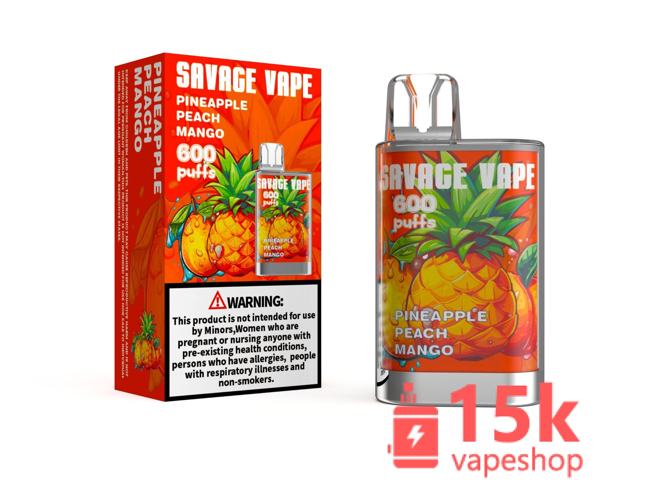⁦Savage Crystal 600 Puffs Disposable Vape 2ml Nic Salt 20mg with Logo EU Warehouse Free Shipping⁩ - الصورة ⁦5⁩
