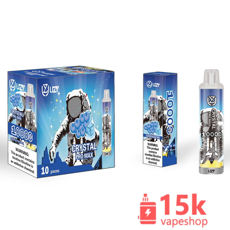 Uzy Crystal Pro Max 10000 Puffs Vape - 16ml Liquid Capacity, 650mAh Battery, Mesh Coil, RGB Design - 画像 (4)