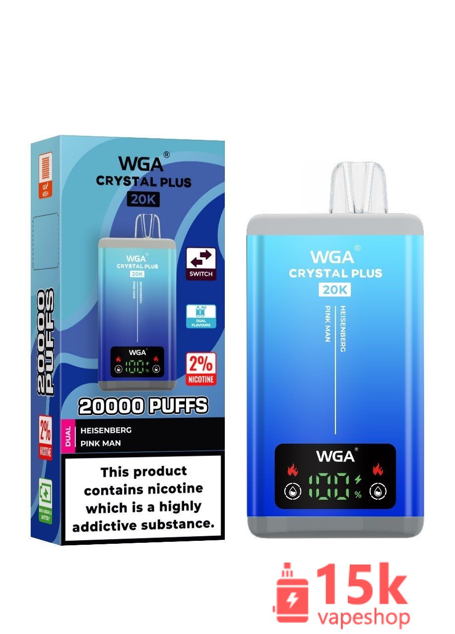 WGA Crystal Disposable Vape 18ml, Mesh Coil, 6000-15K Puffs, Wireless, OEM ODM, Fruit Flavors - 画像 (6)