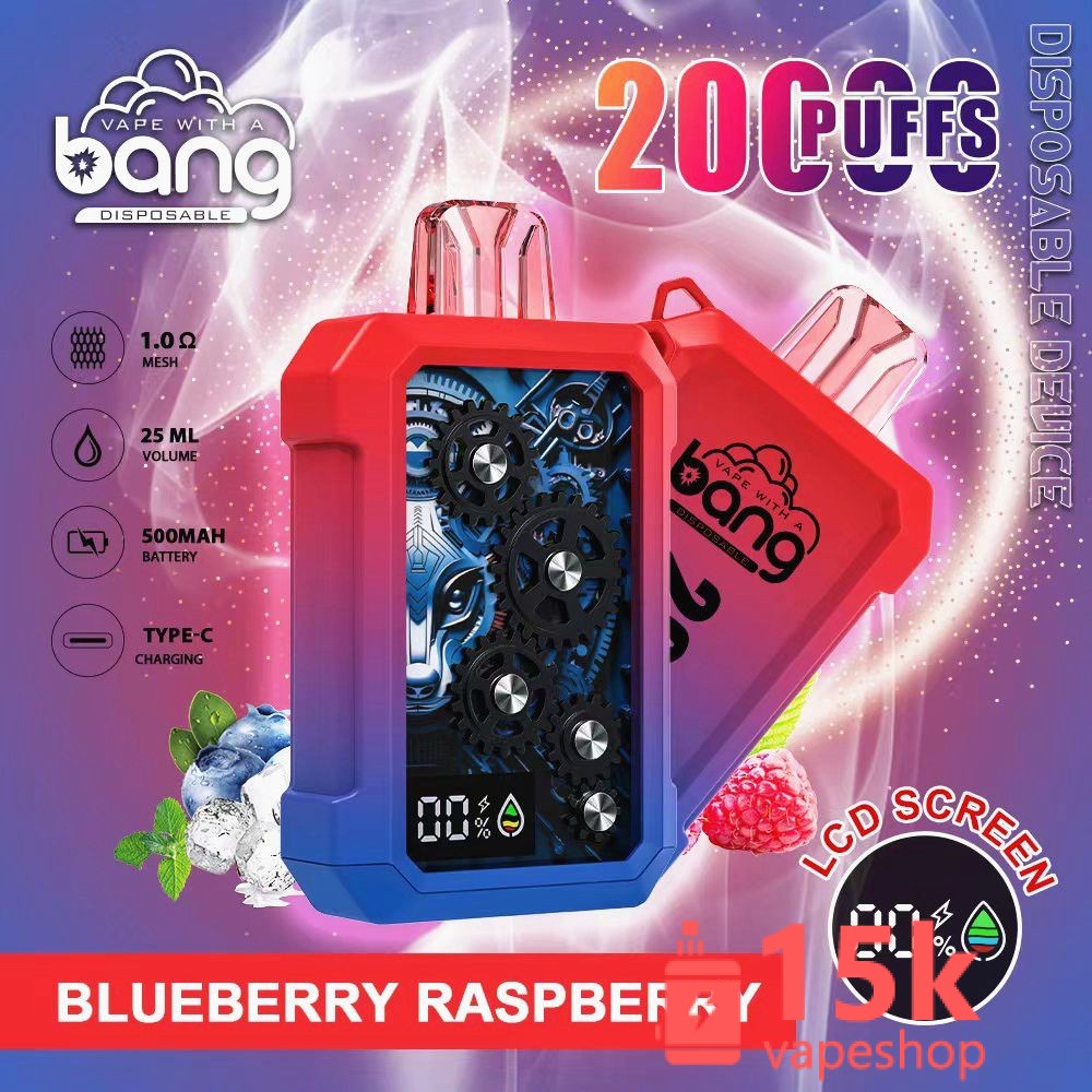 Wholesale Bang 20000 Puffs E-Cigarette with Type-C Charging, Adjustable Airflow, and Fruit Flavors