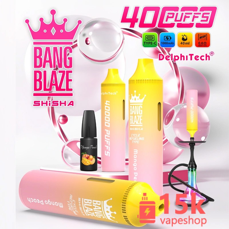 ⁦Bang Blaze 40000 Puffs Refillable Oil Disposable Vape | 40ml E-liquid | 1000mAh Battery | 12 Flavors⁩ - الصورة ⁦4⁩