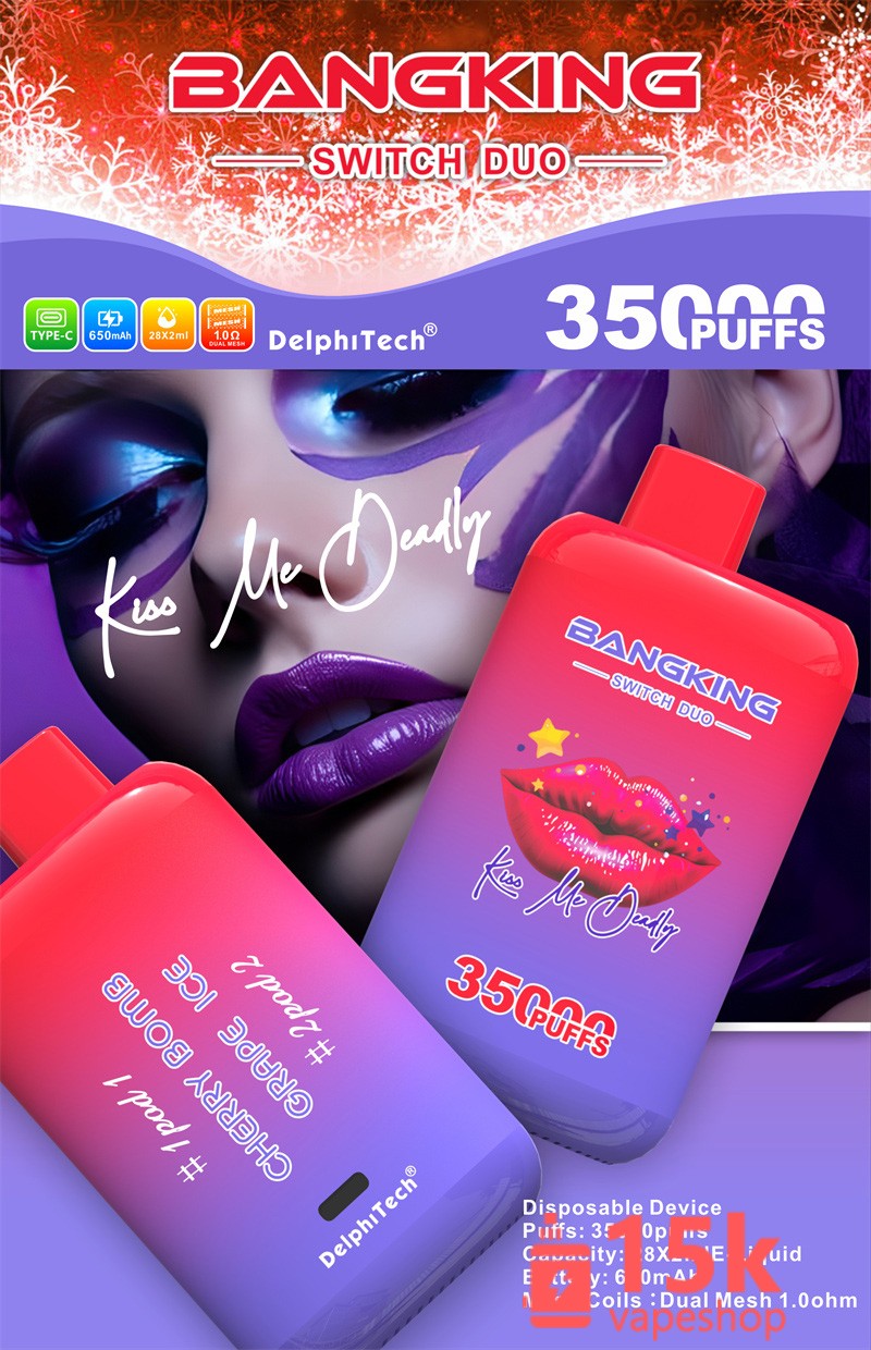 バングキング35000使い捨てVAPE 35000パフ、デュアルフレーバー、12種類のユニークなフレーバー - 最高のVAPE体験